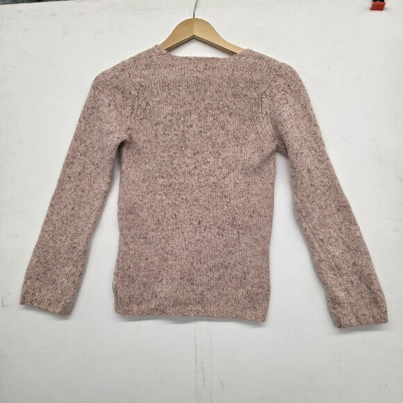 Fisherman Out of Ireland Sweater Womens M Pink Heavy Knit Thick Pullover Roses - Picture 2 of 9